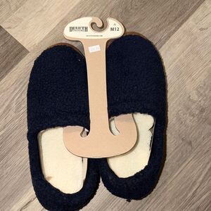 Duluth Trading Co Black Fleece-Lined Men's Slip-On Slippers